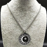 Muslim Star Crescent Moon Stainless Steel Necklace